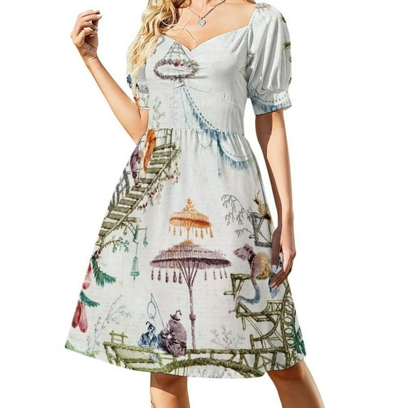 Enchanted Forest Chinoiserie Dress prom dresses Dress women Bride dresses