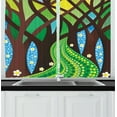 thumbnail image 1 of Enchanted Forest Curtains 2 Panels Set, Abstract Woods with Footpath Going in Depth and Flowers Growing Everywhere, Window Drapes for Living Room Bedroom, 55W X 39L Inches, Multicolor, by Ambesonne, 1 of 2