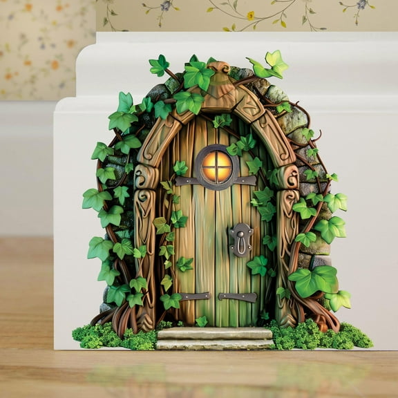 Enchanted Forest Door Wall Decor Sticker, 3D Effect, Kids Rooms, Nurseries, Daycares, Schools