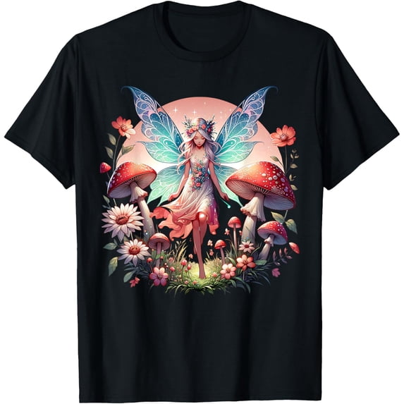 Enchanted Forest Fairy Butterfly Floral Fantasy T Shirt Size S-5XL