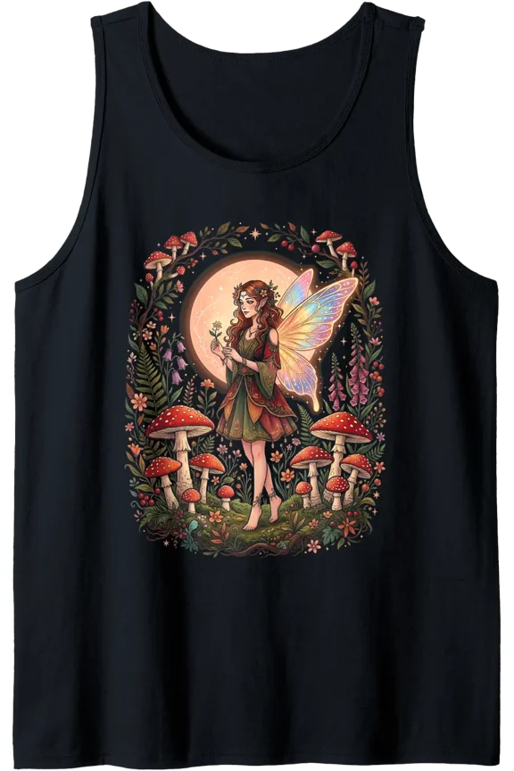 Enchanted Forest Fairy Fantasy Mystical Butterfly Floral Tank Top Size S-3XL
