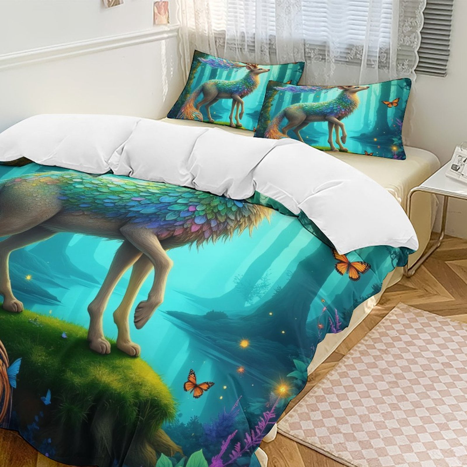 3D Flower Deer 64023 Bed Pillowcases Quilt