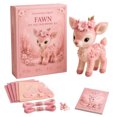 thumbnail image 1 of Enchanted Forest Fawn DIY Felt Patchwork Sewing Kit, Hand‑Stitch Pink Felt Stuffed Fawn Craft Set, Complete Supplies with Instruction Book for Beginners, Home Decor & Handmade Gift, 1 of 8