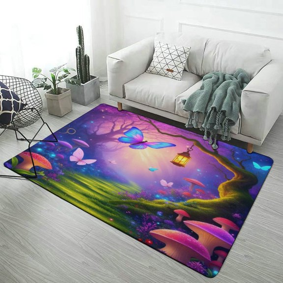 Enchanted Forest Glow Area Rugs Soft Carpet Suitable for Living Room Kitchen Bedroom Laundry Room Home Decorations