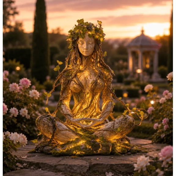 Enchanted Forest Goddess Sculpture Collection, Mystical Woodland Goddess Statue Symbolizing Growth Balance & Inner Peace