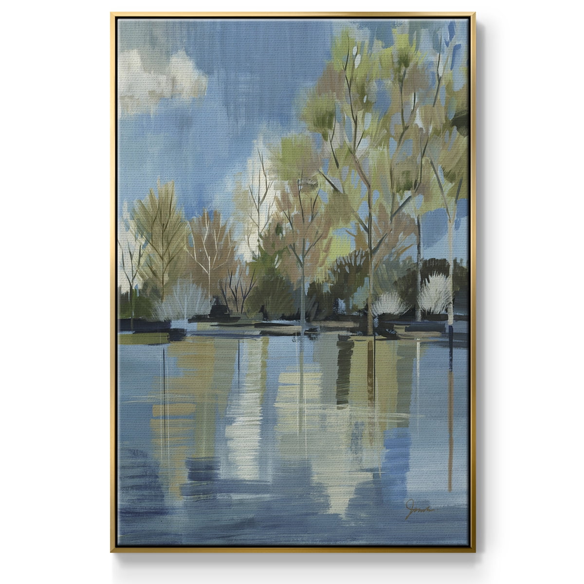 Enchanted Forest I Framed Premium Gallery Wrapped Canvas - Ready to Hang - 17 x 25 - Gold Floating Frame
