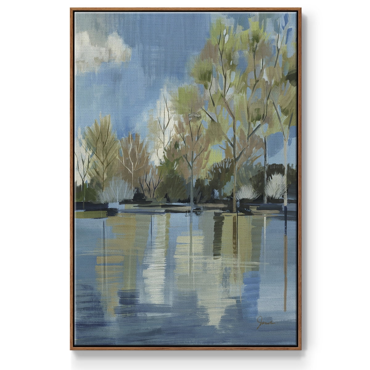 Enchanted Forest I Framed Premium Gallery Wrapped Canvas - Ready to Hang - 17 x 25 - Walnut Floating Frame