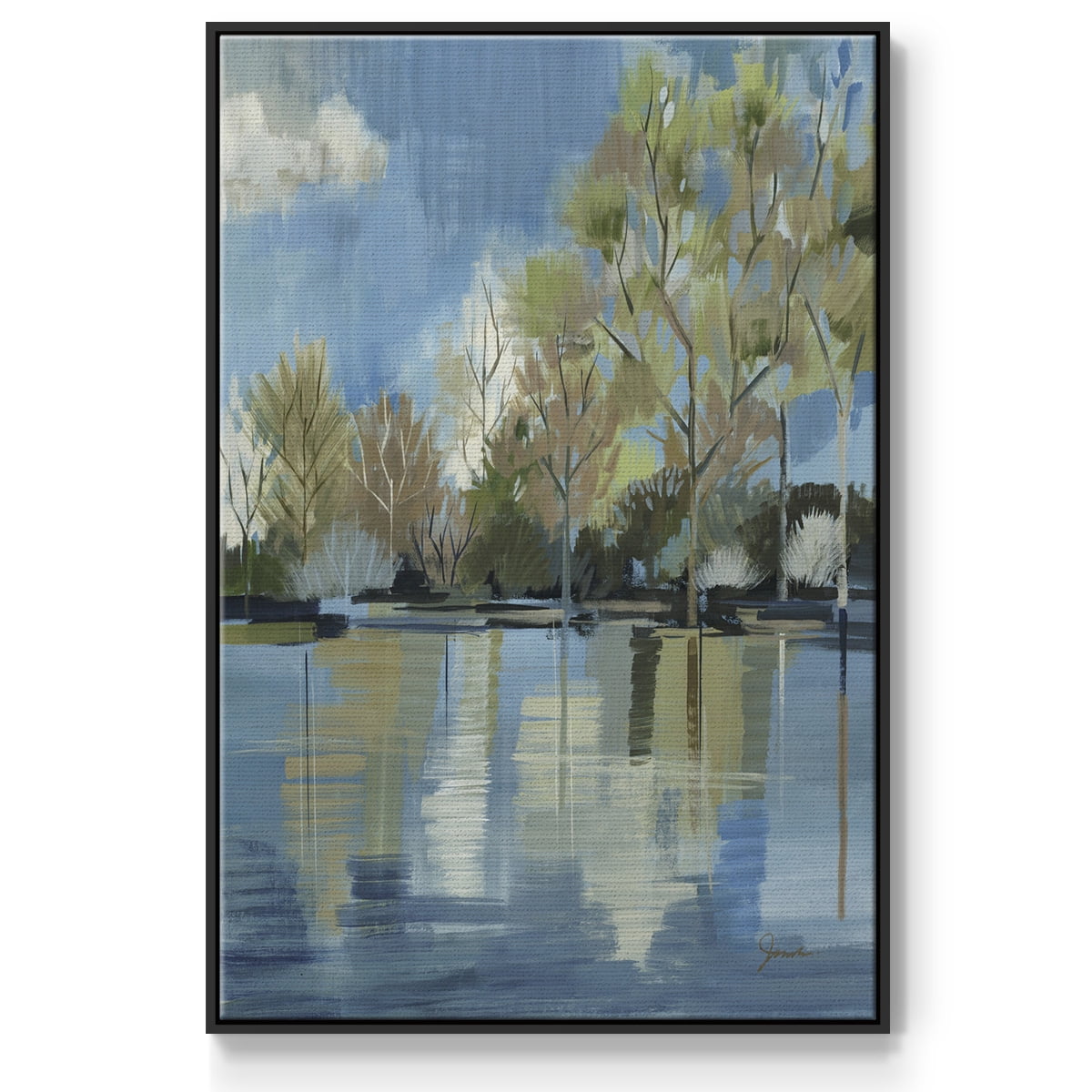 Enchanted Forest I Framed Premium Gallery Wrapped Canvas - Ready to Hang - 25 x 37 - Black Floating Frame