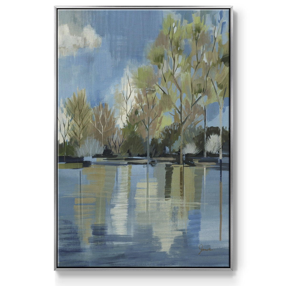 Enchanted Forest I Framed Premium Gallery Wrapped Canvas - Ready to Hang - 25 x 37 - Silver Floating Frame