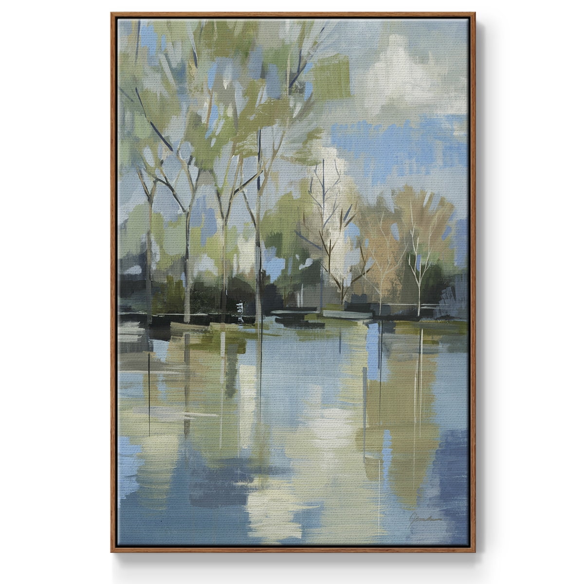 Enchanted Forest II Framed Premium Gallery Wrapped Canvas - Ready to Hang - 27 x 41 - Walnut Floating Frame