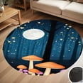 thumbnail image 1 of Enchanted Forest Mushrooms Night Round Carpet Living Room Bedroom Home Decoration Coffee Table Mat Lounge Rug Chair Mats, 1 of 5