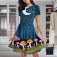 thumbnail image 1 of Enchanted Forest Mushrooms Night Women's Classic Swing Skater Dress Casual Work Party Cocktail Dresses, 1 of 6