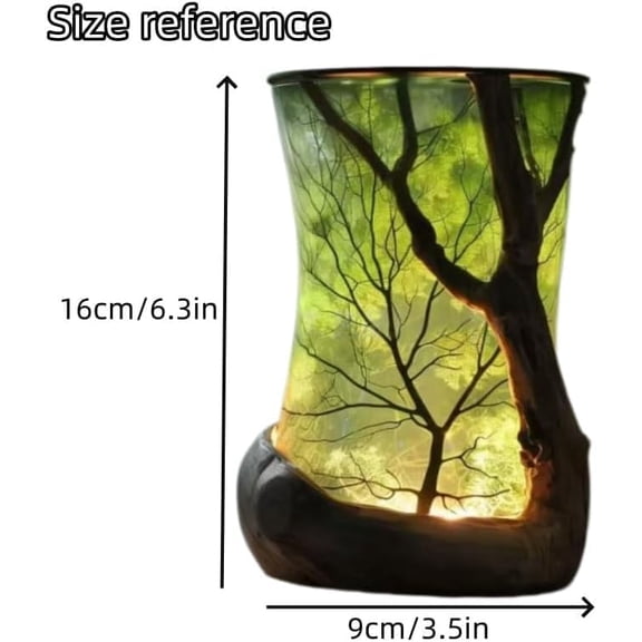 Enchanted Forest Nature-Inspired Ambient Lamp, Forest Ambient Desk Lamp for Reading, Resin Tree LED Light Jar for Living Room Bedroom Home Office Decor, Cozy Home Decor Gift