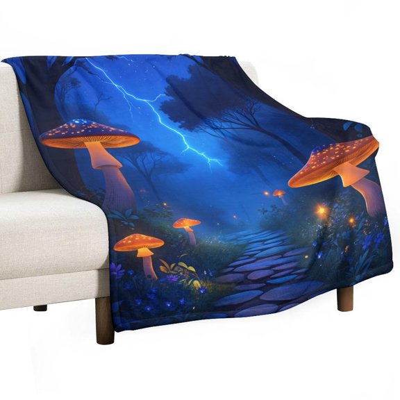 Enchanted Forest Night Scene Blanket for Bed Throw Blanket for Women, Men Super Soft Plush Blanket Throw, Print Blanket