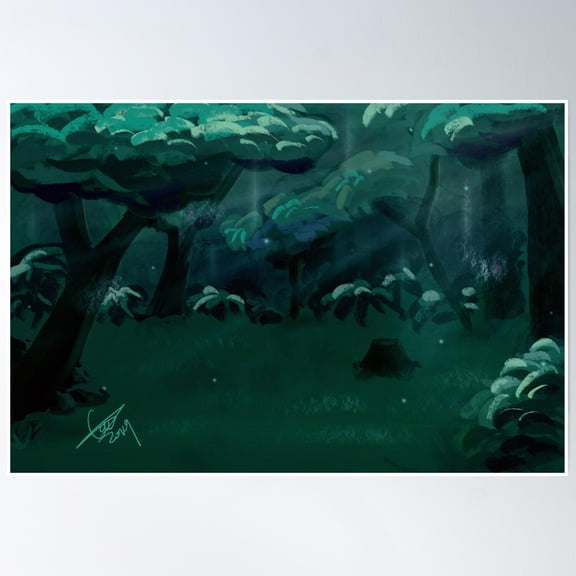 Enchanted Forest Poster Wall Art, Modern Wall Decor, 8x12 UNFRAMED