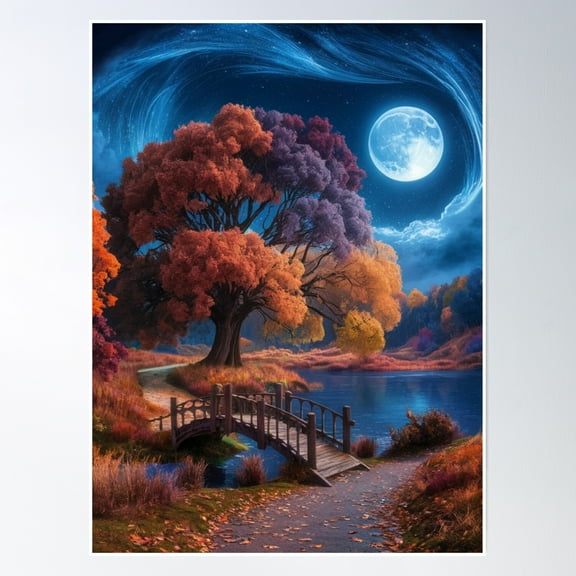 Enchanted Forest Poster Wall Art, Modern Wall Decor, 8x12 UNFRAMED