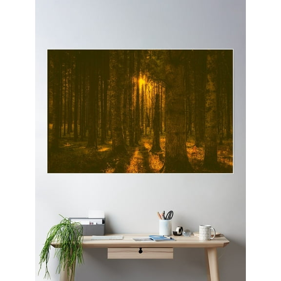 Enchanted Forest Poster Wall Art, Modern Wall Decor For Living Room Bedroom, 8x12 UNFRAMED