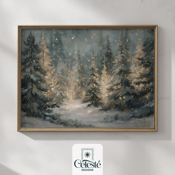 Enchanted Forest Print, Magical Light, Mythical Wall Decor Home Decor #4827, 8x12 UNFRAMED