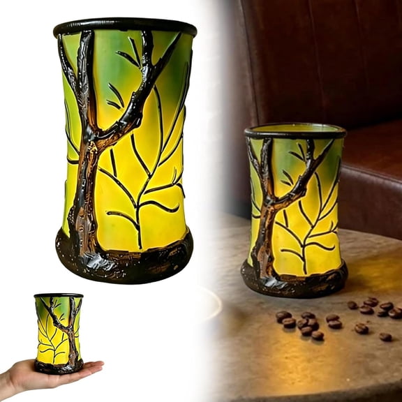 Enchanted Forest Resin Table Lamp, Nature Inspired Ambient Lamp with Soft Warm LED, Decorative Light for Bedroom, Living Room, Desk, Cozy Home Decor Gift(RL 1 PC)