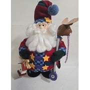 Enchanted Forest Santa Claus Plush w/ Hobby Horse Birdhouse 17" Tall Christmas