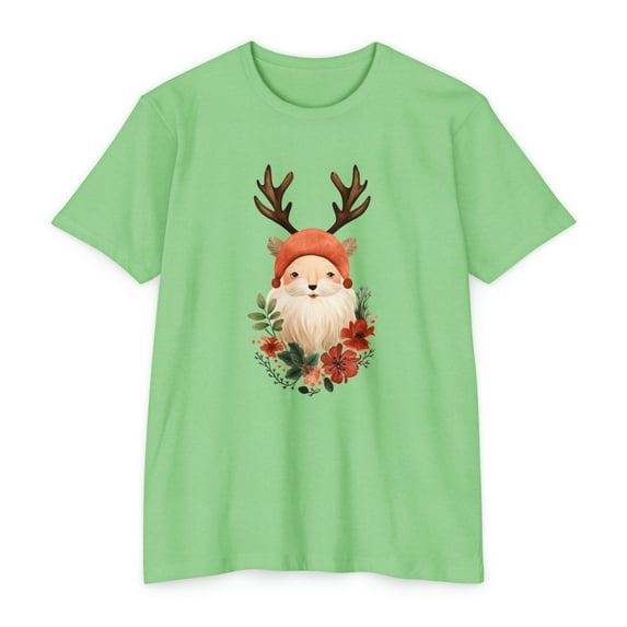 Enchanted Forest Santa: Festive Holiday Tee- Unisex CVC Jersey T-shirt