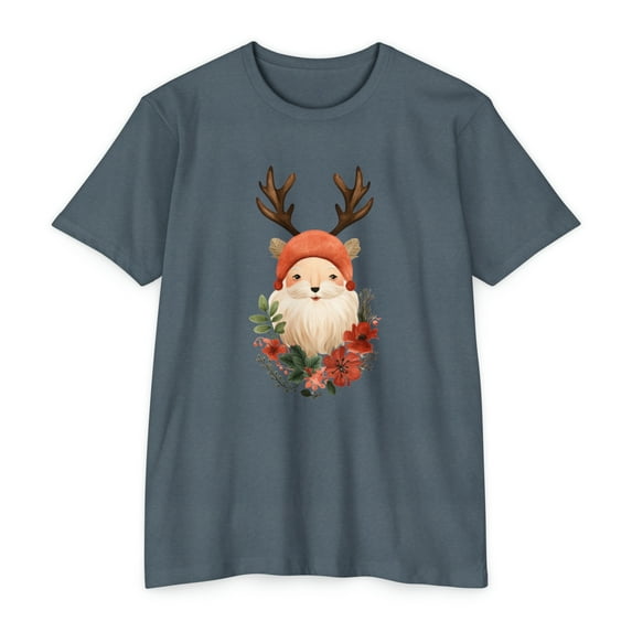 Enchanted Forest Santa: Festive Holiday Tee- Unisex CVC Jersey T-shirt