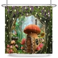 thumbnail image 1 of Enchanted Forest Shower Curtain Cartoon Magic Tale Mushroom Wonderland Gothic Shower Curtain Waterproof Bath Decor With Hooks, 1 of 5