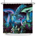 thumbnail image 1 of Enchanted Forest Shower Curtain Cartoon Magic Tale Mushroom Wonderland Gothic Shower Curtain Waterproof Bath Decor With Hooks, 1 of 5