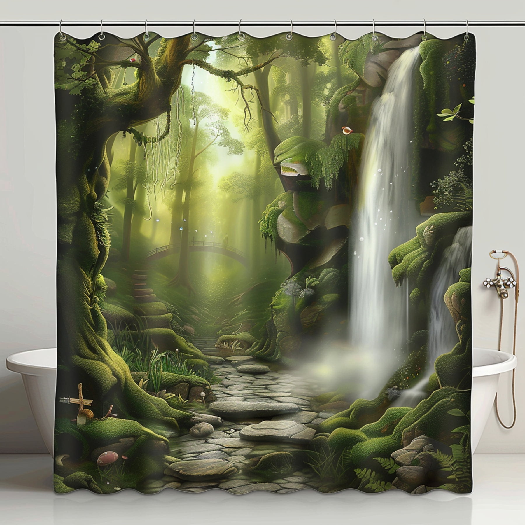 Enchanted Forest Shower Curtain Dr Seuss Inspired Design Realistic