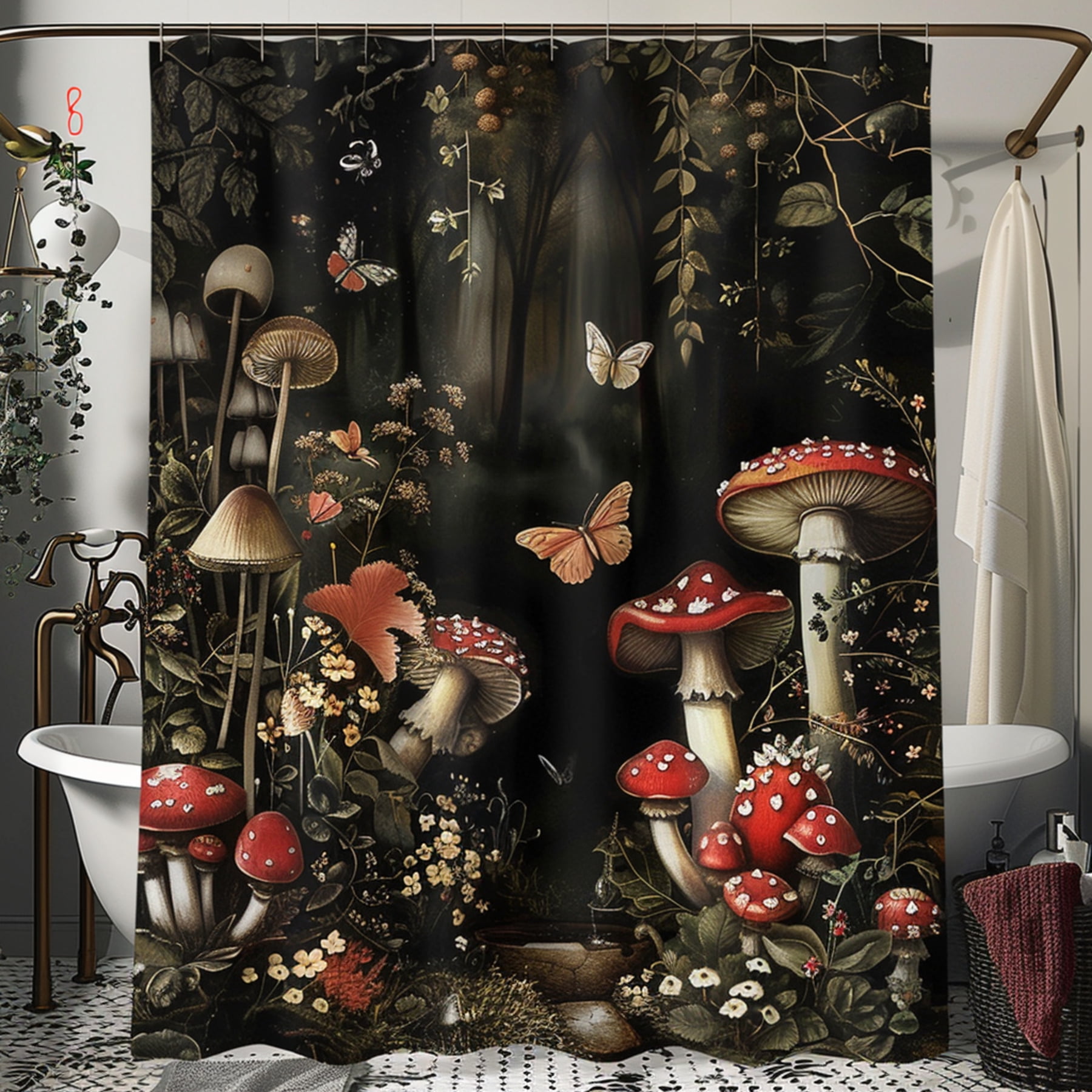 Enchanted Forest Shower Curtain Magical Woodland Theme Fairy Tale