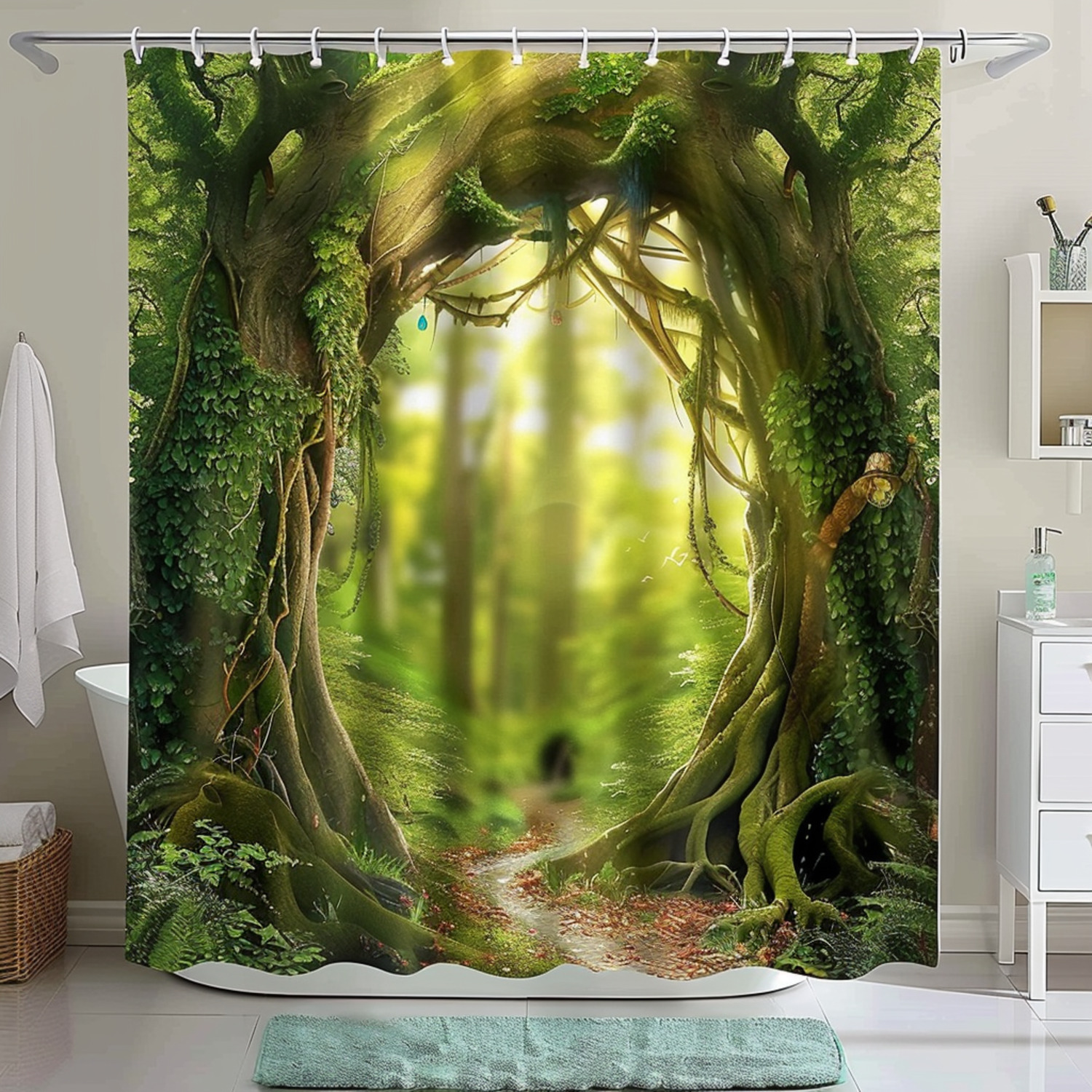 Enchanted Forest Shower Curtain Transform Your Bathroom into a Magical