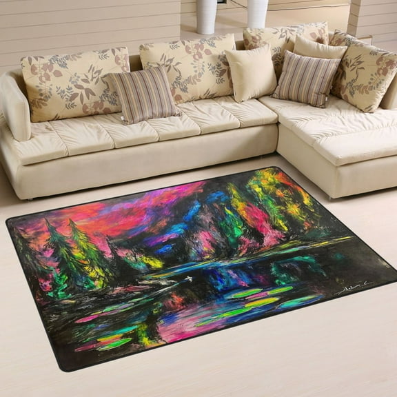 Enchanted Forest Soft Polyester Area Rug 31''x20'', Non Slip, Memory Foam, Water Absorbent