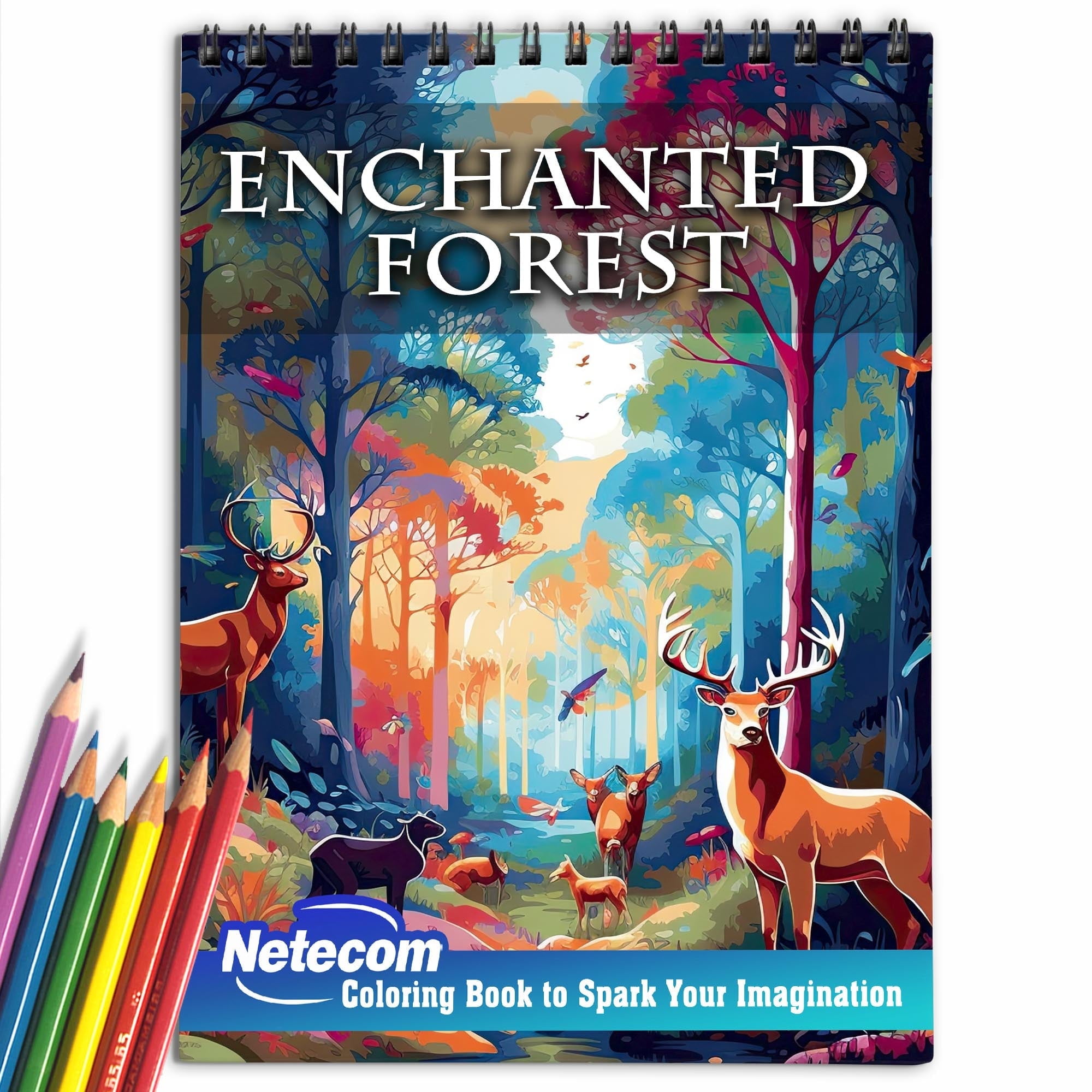 Enchanted Forest Spiral Bound Coloring Book: Unleash Your Imagination