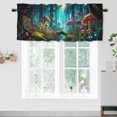 thumbnail image 1 of Enchanted Forest Valance Curtain for Kitchen Cartoon Magic Tale Mushroom Wonderland Window Valance for Living Room Bedroom, Kitchen Valance Rod Pocket Window Curtain 54 by 18 in, 1 Panel, 1 of 6