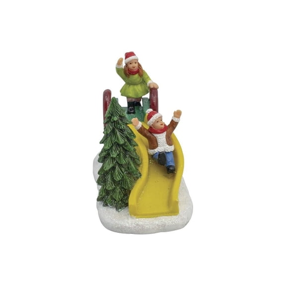 Enchanted Forest Winter Joy Slide Christmas Holiday Village Figure House