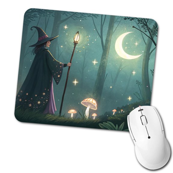 Enchanted Forest Witch Scene Mouse Pad Low Profile Gaming Mat
