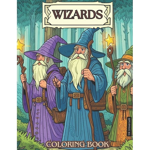 Enchanted Forest: Wizards Coloring Book, (Paperback)