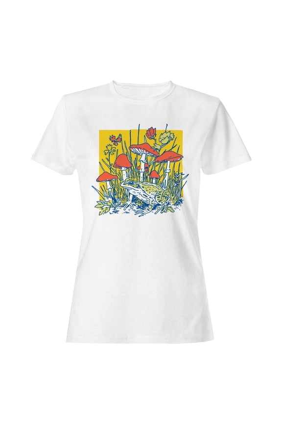 Enchanted Frog and Mushrooms Women's T-shirt