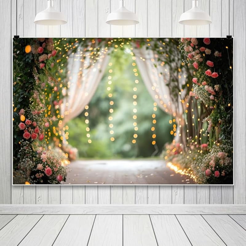 Enchanted Garden Backdrop Pink Rose Flower Pathway Photography ...