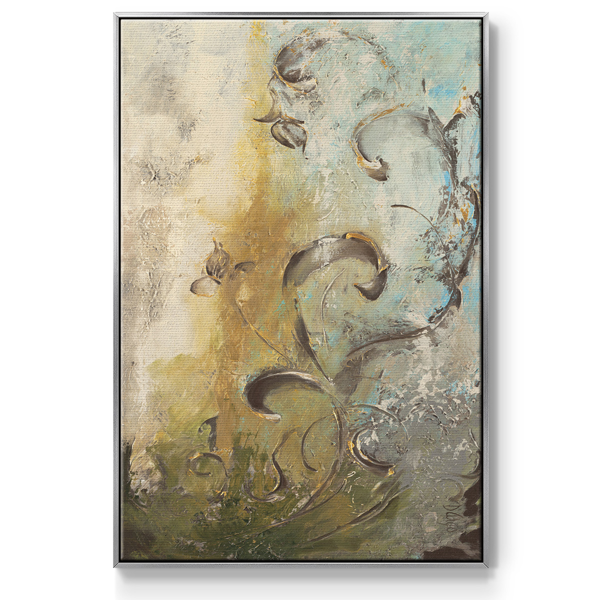 Enchanted Garden I Framed Premium Gallery Wrapped Canvas - Ready to Hang - 25 x 37 - Silver Floating Frame