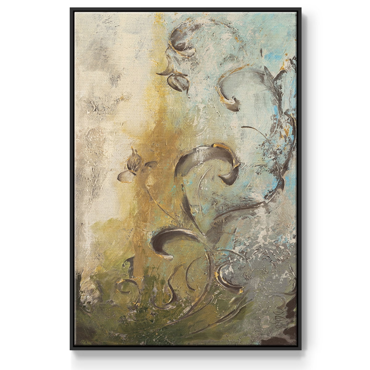 Enchanted Garden I Framed Premium Gallery Wrapped Canvas - Ready to Hang - 27 x 41 - Black Floating Frame