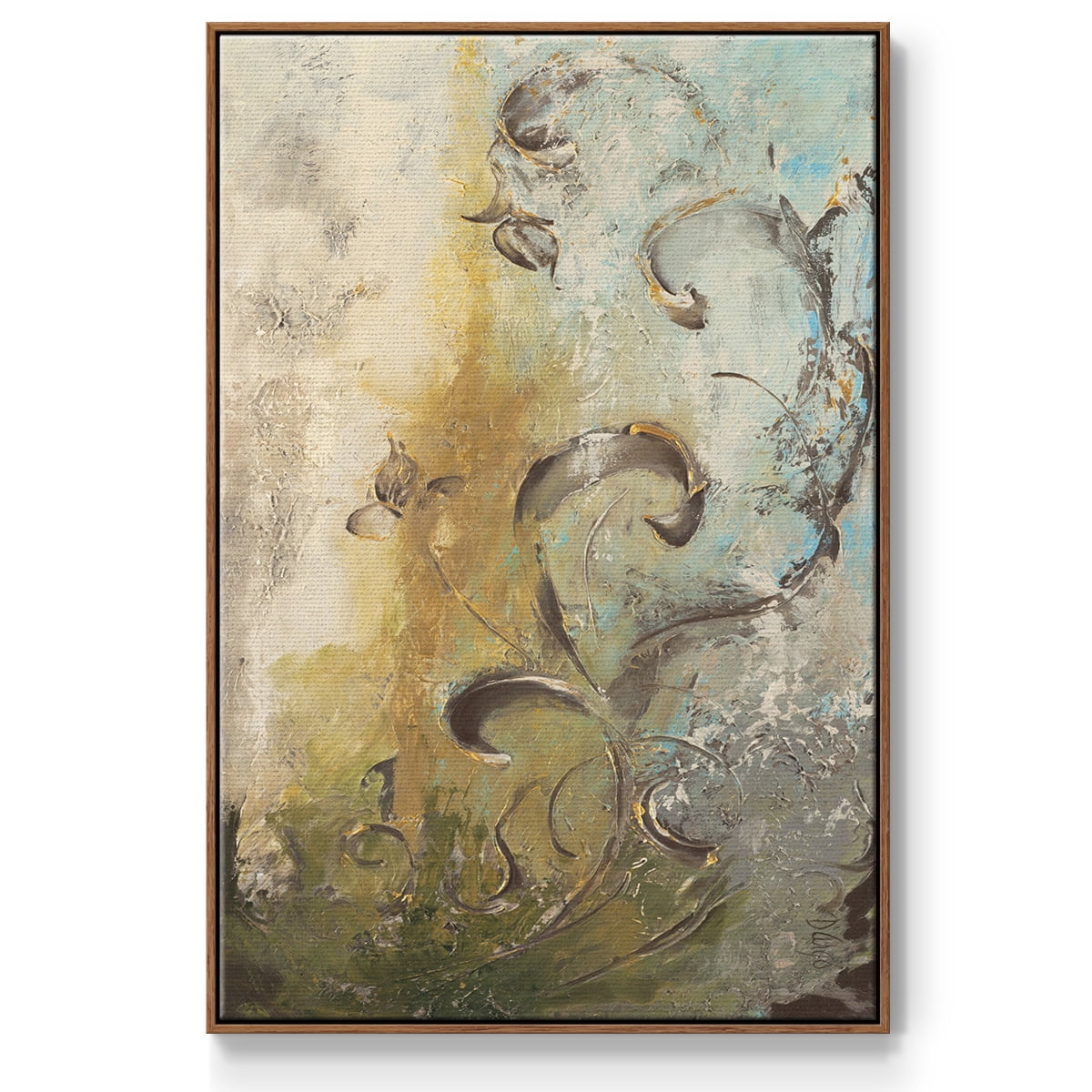 Enchanted Garden I Framed Premium Gallery Wrapped Canvas - Ready to Hang - 27 x 41 - Walnut Floating Frame