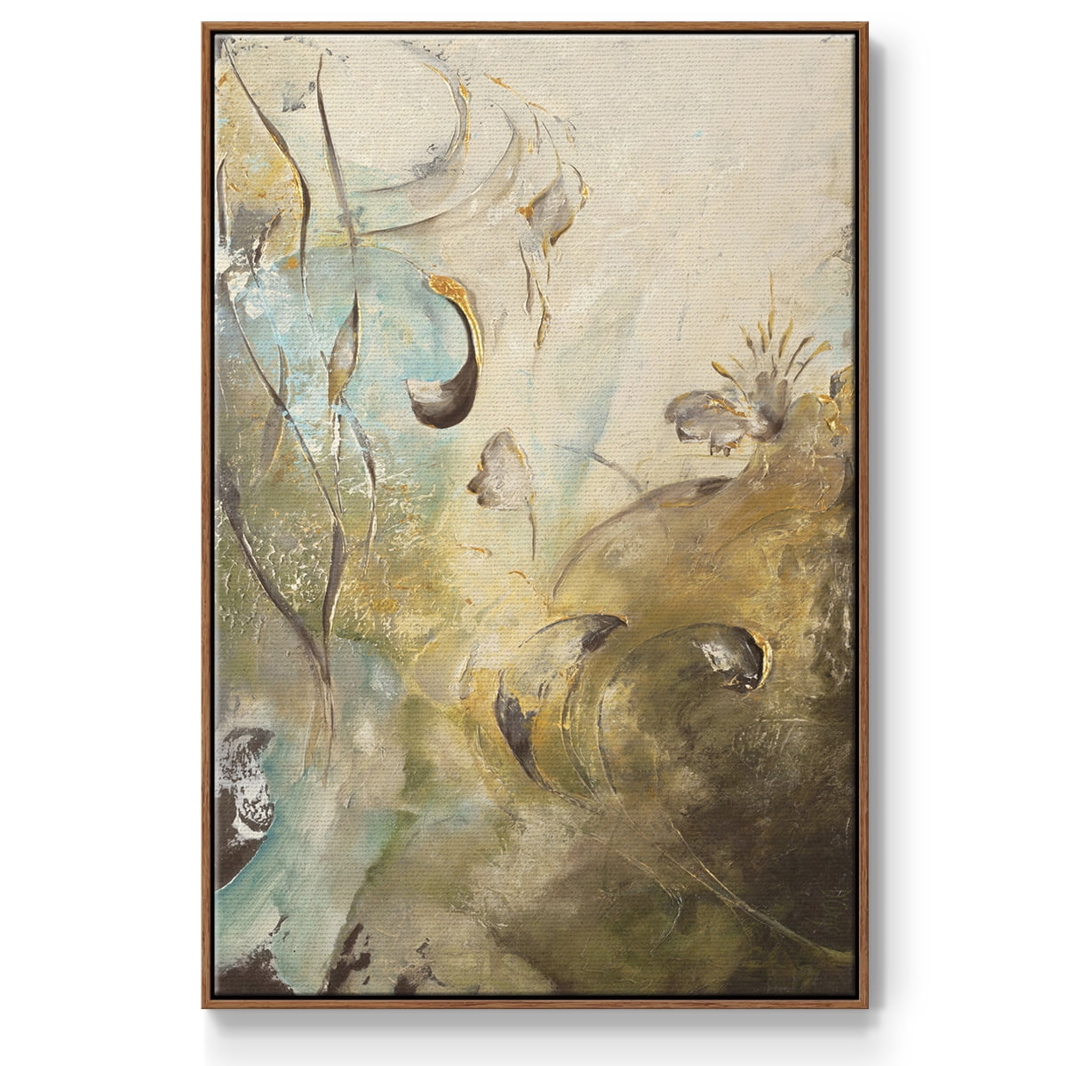 Enchanted Garden II Framed Premium Gallery Wrapped Canvas - Ready to Hang - 27 x 41 - Walnut Floating Frame