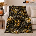 thumbnail image 1 of Enchanted Garden Moth Butterfly Black, Cozy Friendship Quote Scene, Warm Flannel Blanket for Living Room and Reading Nook, Art Lovers Thanksgiving Gift, Artistic Home Decor, 1 of 9