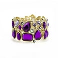 thumbnail image 1 of Purple Crystal Stretch Bracelet - Chunky Statement Jewelry with Iridescent Stones Bracelet Gold, 1 of 7