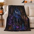 thumbnail image 1 of Enchanted Gothic Archway Scene Raven Cauldron, Festive Halloween Scene, Warm Flannel Blanket for Living Room and Reading Nook, Art Lovers Halloween Gift, Festive Home Decor, 1 of 9