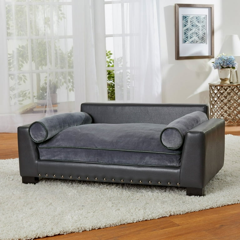 Leather dog sofa clearance bed