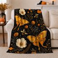 thumbnail image 1 of Enchanted Moth Poppy Garden autumn celebration, Festive autumn celebration Scene, Warm Flannel Blanket for Living Room and Family Room, Art Lovers autumn celebration Gift, Festive Home Decor, 1 of 9