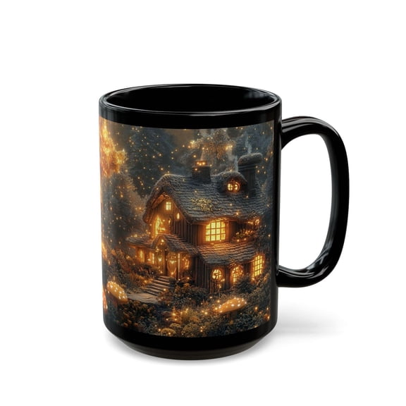 Enchanted Mushroom Cottage Mug Fairytale House Coffee Cup Cozy Fantasy Gift Autumn Tea Mug