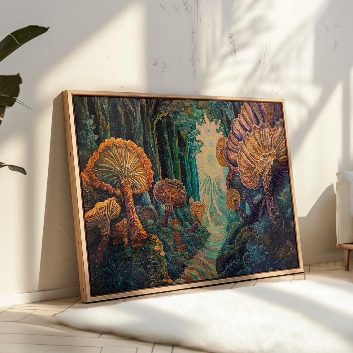 Enchanted Mushroom Forest Wall Art - Mystical Fungi And Ethereal Glow ...